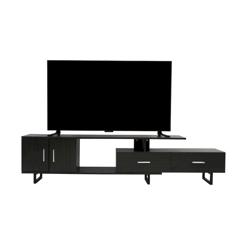 55-Inch-TV-Ständer aus Stahl mit 2 Schubladen und 4 Ablagen