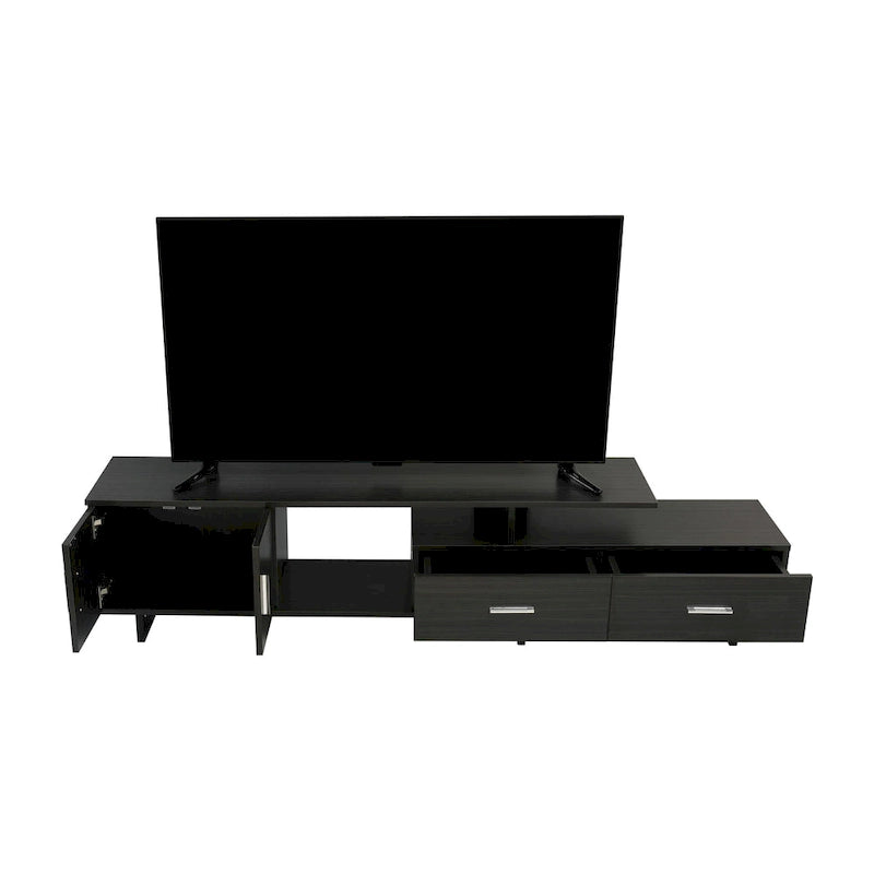55-Inch-TV-Ständer aus Stahl mit 2 Schubladen und 4 Ablagen