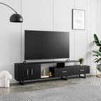 55-Inch-TV-Ständer aus Stahl mit 2 Schubladen und 4 Ablagen