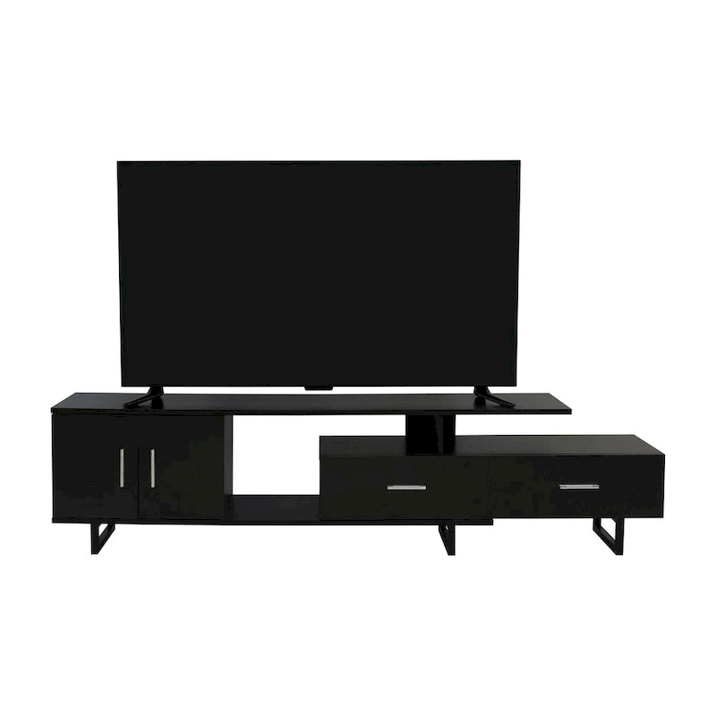 55-Inch-TV-Ständer aus Stahl mit 2 Schubladen und 4 Ablagen