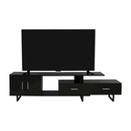 55-Inch-TV-Ständer aus Stahl mit 2 Schubladen und 4 Ablagen