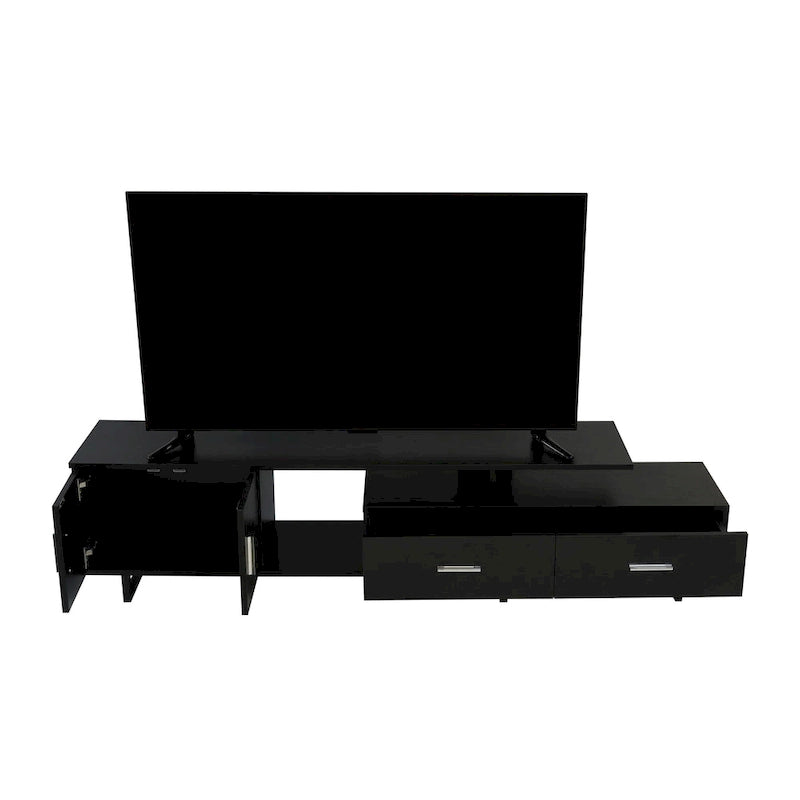 55-Inch-TV-Ständer aus Stahl mit 2 Schubladen und 4 Ablagen