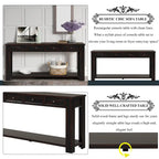 Console avec 4 tiroirs et une étagère – Blanc et marron / Blanc antique / Noir / Espresso / Bleu, en bois de pin rétro, 1 à 2 utilisateurs