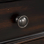 Console avec 4 tiroirs et une étagère – Blanc et marron / Blanc antique / Noir / Espresso / Bleu, en bois de pin rétro, 1 à 2 utilisateurs