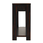 Console avec 4 tiroirs et une étagère – Blanc et marron / Blanc antique / Noir / Espresso / Bleu, en bois de pin rétro, 1 à 2 utilisateurs