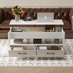 Table basse relevable – Gris / Marron rustique / Espresso, Bois moderne, 1-2 utilisateurs