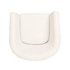 Fauteuil club pivotant avec passepoil ton sur ton – Blanc, polyester moderne et structure en pin, une place