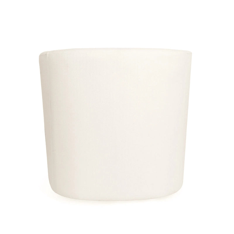 Fauteuil club pivotant avec passepoil ton sur ton – Blanc, polyester moderne et structure en pin, une place