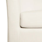 Fauteuil club pivotant avec passepoil ton sur ton – Blanc, polyester moderne et structure en pin, une place