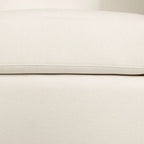 Fauteuil club pivotant avec passepoil ton sur ton – Blanc, polyester moderne et structure en pin, une place