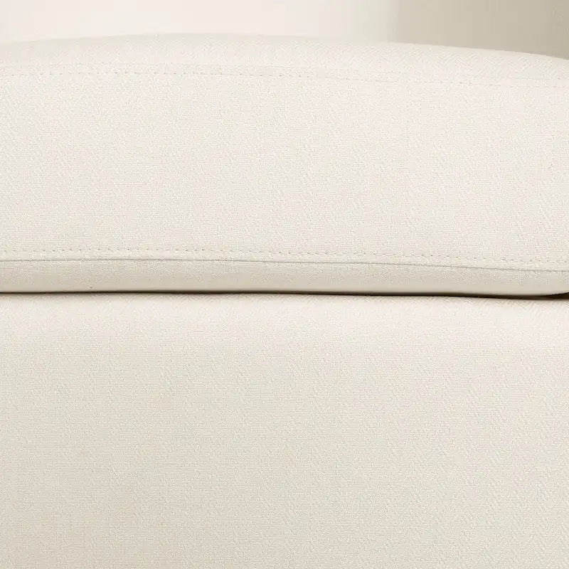 Fauteuil club pivotant avec passepoil ton sur ton – Blanc, polyester moderne et structure en pin, une place