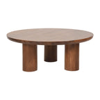Table basse ronde – Bois de manguier naturel, style bohème, 1 à 2 utilisateurs