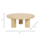 Table basse ronde – Bois de manguier naturel, style bohème, 1 à 2 utilisateurs