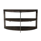 Console demi-lune avec 2 étagères – Anthracite et chrome, pin moderne, pour une personne