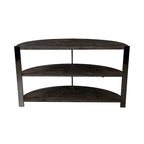 Console demi-lune avec 2 étagères – Anthracite et chrome, pin moderne, pour une personne
