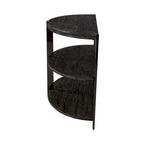 Console demi-lune avec 2 étagères – Anthracite et chrome, pin moderne, pour une personne