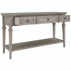 Console avec 3 tiroirs et une étagère – Gris délavé / Blanc antique / Bleu marine / Espresso, Bois de pin rétro classique, 1 à 2 utilisateurs