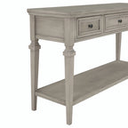 Console avec 3 tiroirs et une étagère – Gris délavé / Blanc antique / Bleu marine / Espresso, Bois de pin rétro classique, 1 à 2 utilisateurs