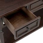 Console avec 3 tiroirs et une étagère – Gris délavé / Blanc antique / Bleu marine / Espresso, Bois de pin rétro classique, 1 à 2 utilisateurs