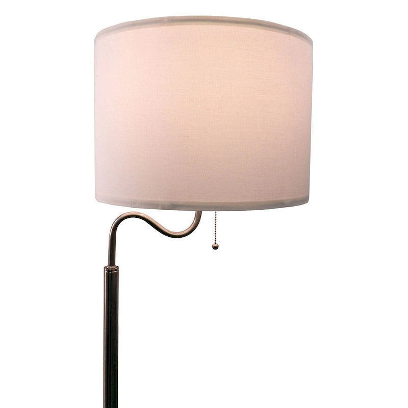 Table d'appoint avec lampadaire et station de recharge – Marron, bois et métal, utilisateur unique