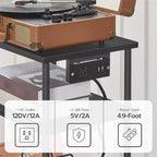 Support pour platine vinyle à 3 niveaux – Noir, plateau en MDF, utilisateur unique