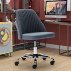 Chaise de bureau pivotante sans accoudoirs bleu / gris foncé, réglable en hauteur, à roulettes pour 1