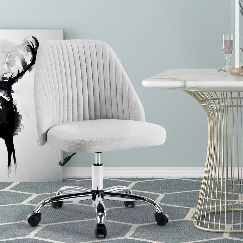Chaise de bureau pivotante sans accoudoirs bleu / gris foncé, réglable en hauteur, à roulettes pour 1