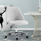 Chaise de bureau pivotante sans accoudoirs bleu / gris foncé, réglable en hauteur, à roulettes pour 1