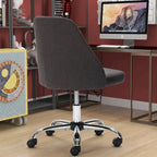 Chaise de bureau pivotante sans accoudoirs bleu / gris foncé, réglable en hauteur, à roulettes pour 1