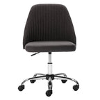 Chaise de bureau pivotante sans accoudoirs bleu / gris foncé, réglable en hauteur, à roulettes pour 1