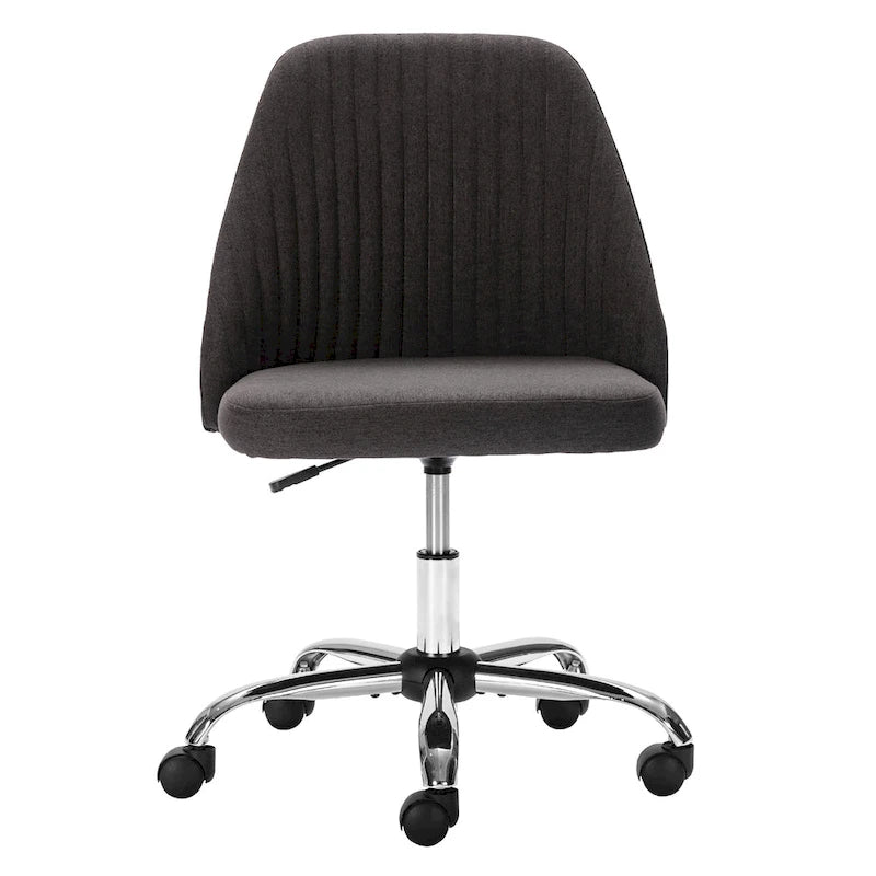 Chaise de bureau pivotante sans accoudoirs bleu / gris foncé, réglable en hauteur, à roulettes pour 1