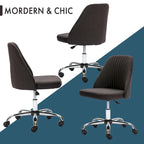 Chaise de bureau pivotante sans accoudoirs bleu / gris foncé, réglable en hauteur, à roulettes pour 1