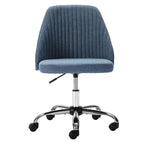 Chaise de bureau pivotante sans accoudoirs bleu / gris foncé, réglable en hauteur, à roulettes pour 1