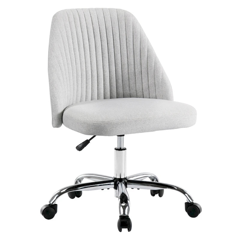 Chaise de bureau pivotante sans accoudoirs bleu / gris foncé, réglable en hauteur, à roulettes pour 1
