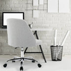 Chaise de bureau pivotante sans accoudoirs bleu / gris foncé, réglable en hauteur, à roulettes pour 1