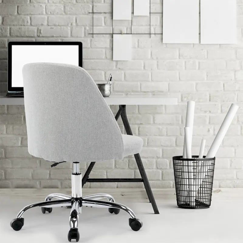 Chaise de bureau pivotante sans accoudoirs bleu / gris foncé, réglable en hauteur, à roulettes pour 1