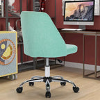 Chaise de bureau pivotante sans accoudoirs bleu / gris foncé, réglable en hauteur, à roulettes pour 1