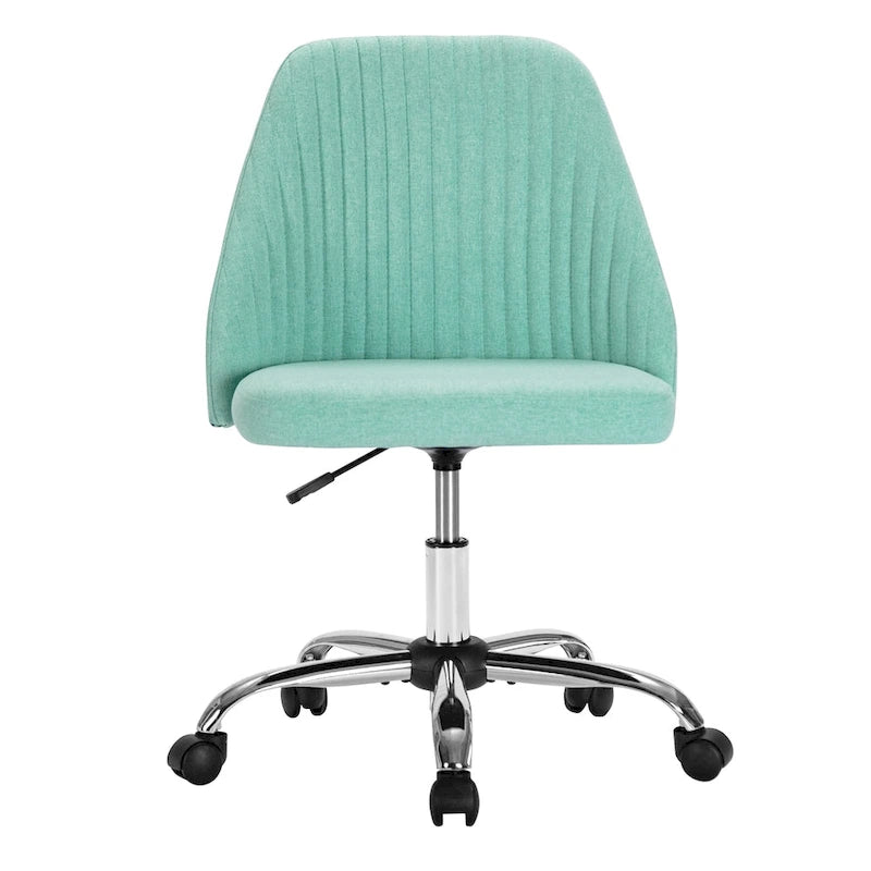 Chaise de bureau pivotante sans accoudoirs bleu / gris foncé, réglable en hauteur, à roulettes pour 1