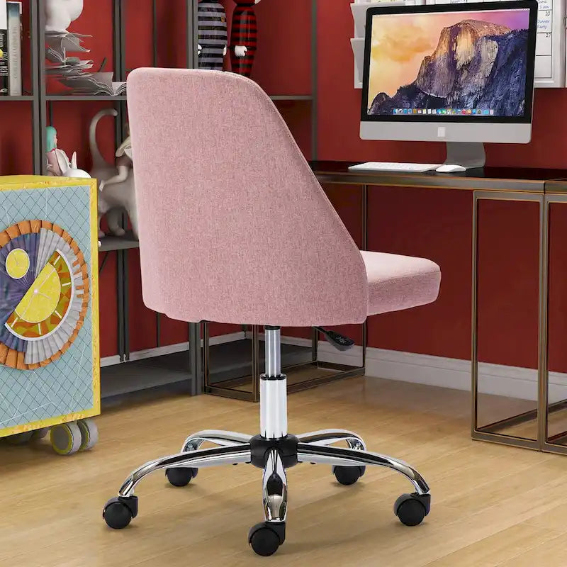Chaise de bureau pivotante sans accoudoirs bleu / gris foncé, réglable en hauteur, à roulettes pour 1