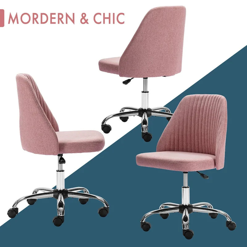Chaise de bureau pivotante sans accoudoirs bleu / gris foncé, réglable en hauteur, à roulettes pour 1