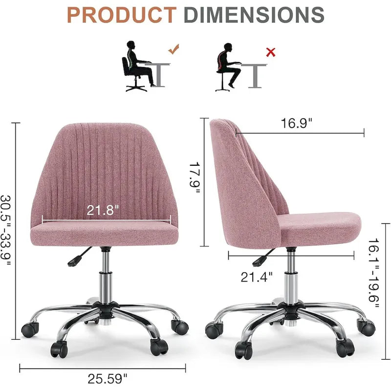 Chaise de bureau pivotante sans accoudoirs bleu / gris foncé, réglable en hauteur, à roulettes pour 1
