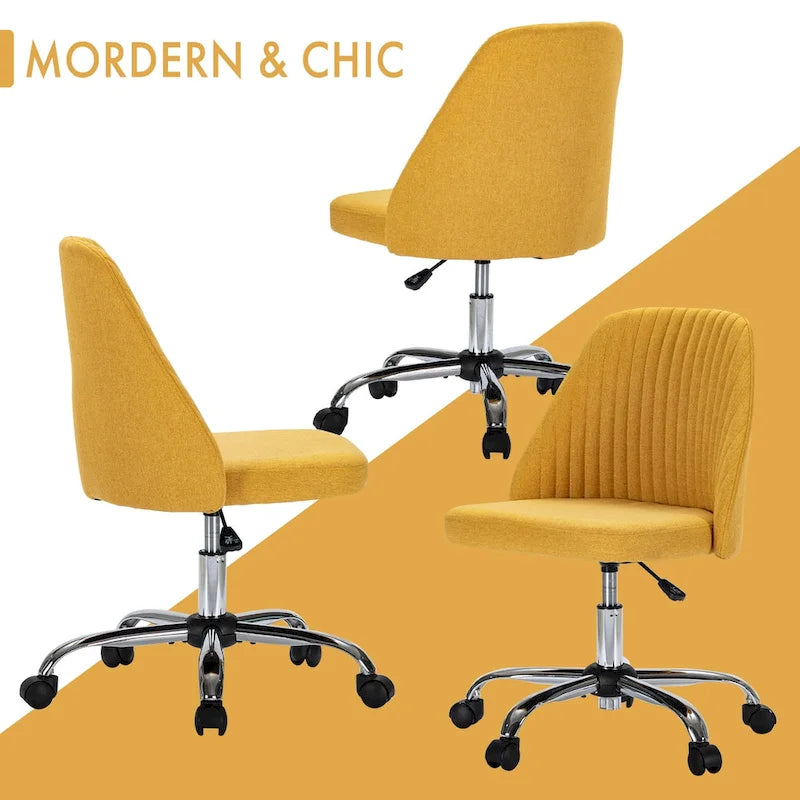 Chaise de bureau pivotante sans accoudoirs bleu / gris foncé, réglable en hauteur, à roulettes pour 1