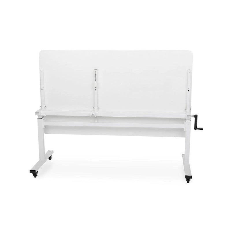 Table de couture et de coupe 2-en-1 blanche réglable en hauteur pour 1 personne