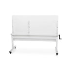 Table de couture et de coupe 2-en-1 blanche réglable en hauteur pour 1 personne