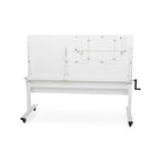 Table de couture et de coupe 2-en-1 blanche réglable en hauteur pour 1 personne