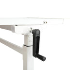 Table de couture et de coupe 2-en-1 blanche réglable en hauteur pour 1 personne