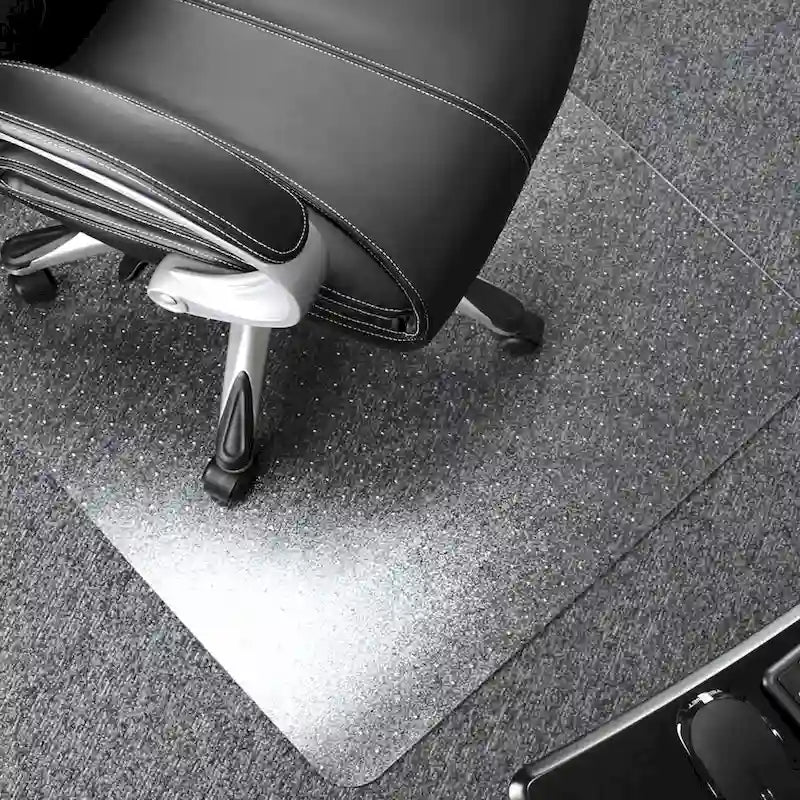 Tapis de chaise rectangulaire en polycarbonate transparent pour moquette à poils courts, pour 1