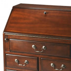 Secrétaire classique en bois d'hévéa brun avec 5 tiroirs pour 1