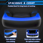 Fauteuil gamer en cuir PU Noir+Bleu / Noir+Rouge / Noir+Gris avec accoudoirs relevables et support lombaire pour 1