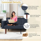 Canapé-lit futon convertible en PU gris clair / gris / noir pour 2-3 personnes